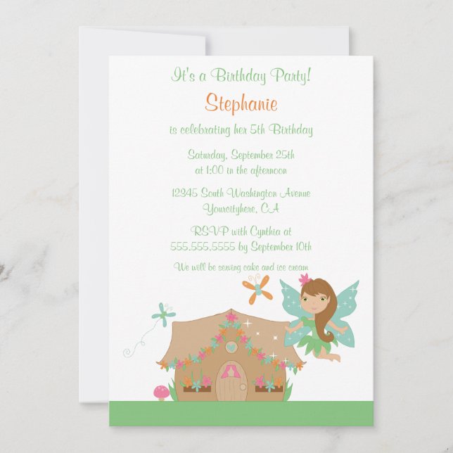 Invitation à la fête d'anniversaire de la petite f (Devant)