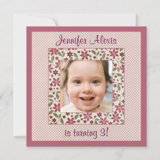 Invitation à la fête d'anniversaire de la petite f
