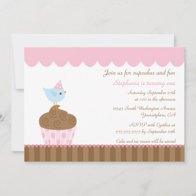 Invitation à la fête d'anniversaire de la petite f (Devant)