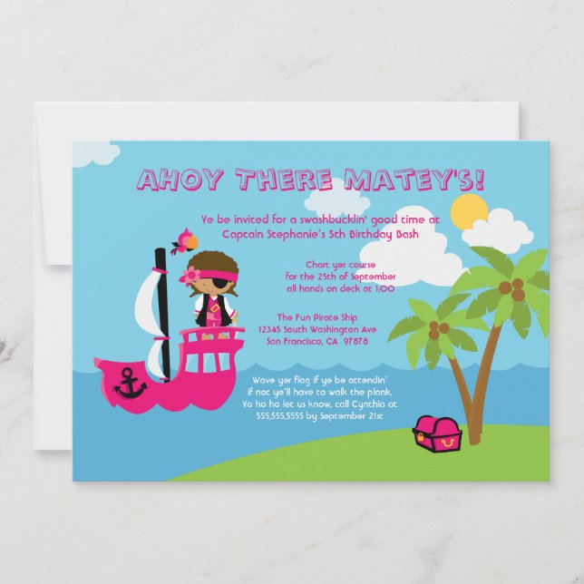 Invitation à la fête d'anniversaire de la petite f (Devant)