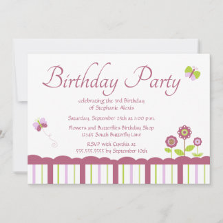 Invitation à la fête d'anniversaire de la petite p