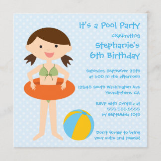 Invitation à la fête d'anniversaire de la piscine