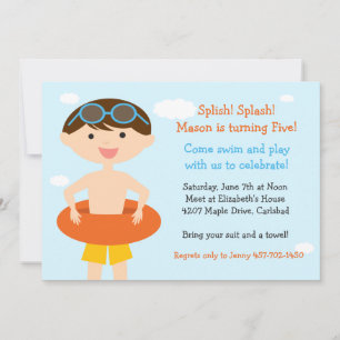 Invitation à la fête d'anniversaire de la piscine