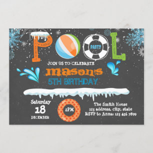 Invitation à la fête d'anniversaire de la piscine 