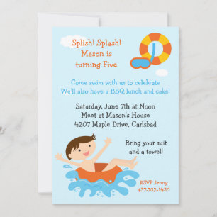 Invitation à la fête d'anniversaire de la piscine