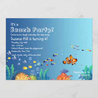 Invitation à la fête d'anniversaire de la plage de