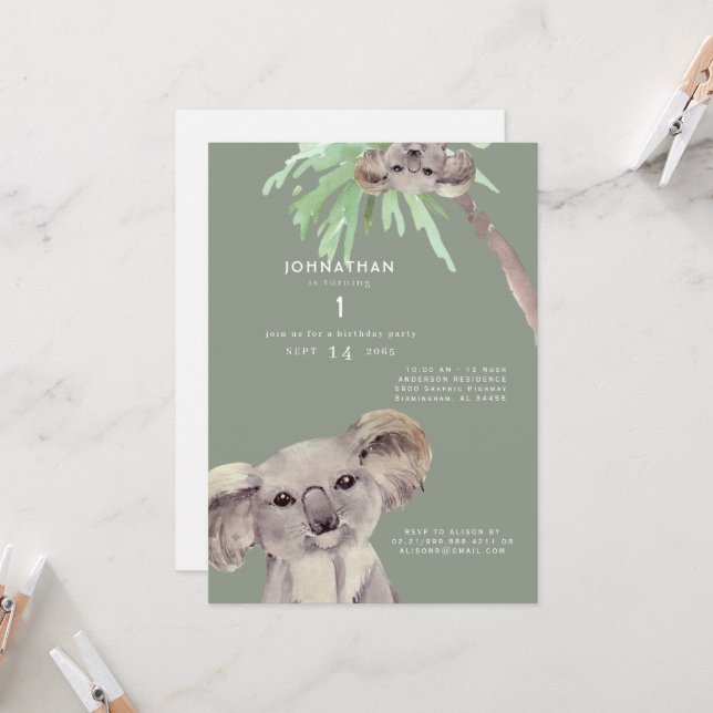 Invitation à la fête d'anniversaire de la première (Devant/Arrière en situation)