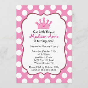 Invitation à la fête d'anniversaire de la princess