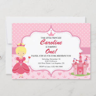 Invitation à la fête d'anniversaire de la princess