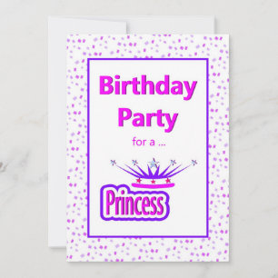 Invitation à la fête d'anniversaire de la princess