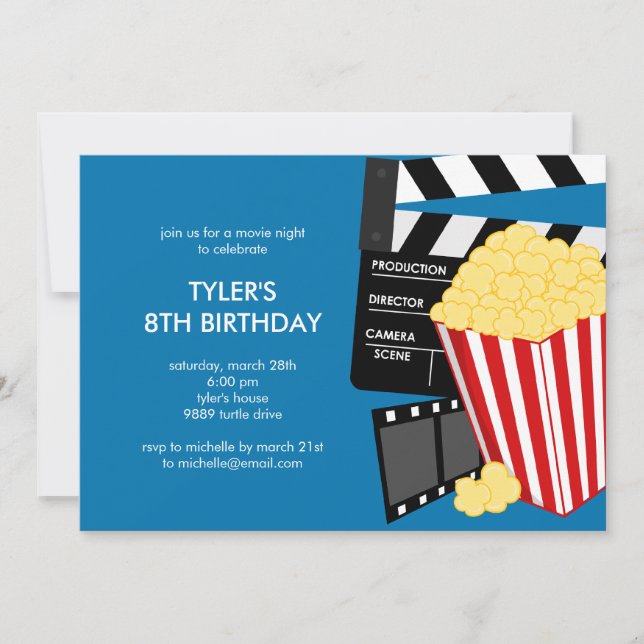 Invitation à la fête d'anniversaire de la soirée d (Devant)