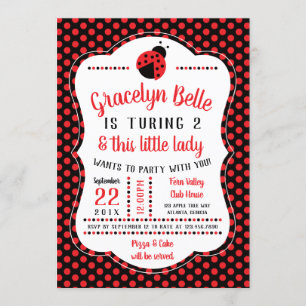 Invitation à la fête d'anniversaire de Ladybug, pe