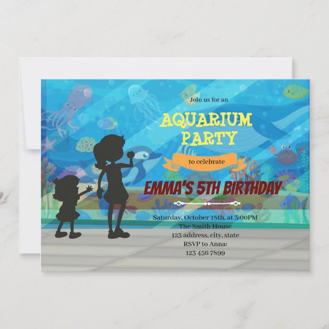 Invitation à la fête d'anniversaire de l'Aquarium (Devant)