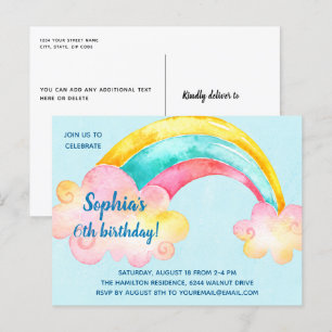 Invitation à la fête d'anniversaire de l'arc-en-ci