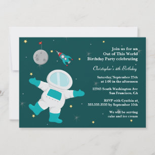 Invitation à la fête d'anniversaire de l'astronaut