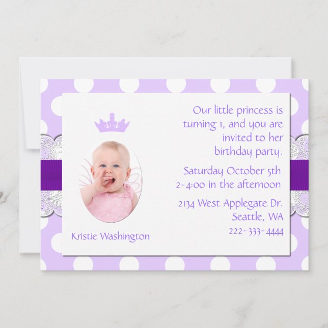 Invitation à la fête d'anniversaire de Lavender et (Devant)