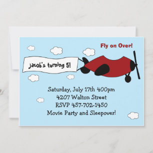 Invitation à la fête d'anniversaire de l'avion