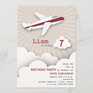 Invitation à la fête d'anniversaire de l'avion - R