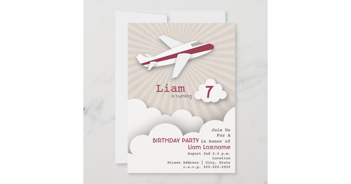 Invitation A La Fete D Anniversaire De L Avion R Zazzle Fr