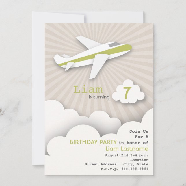 Invitation à la fête d'anniversaire de l'avion - V (Devant)