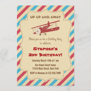 Invitation à la fête d'anniversaire de l'avion vin