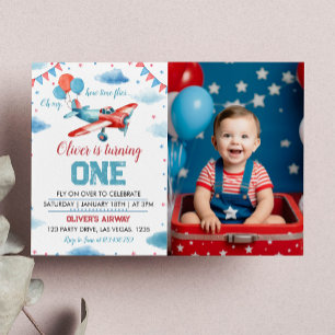 Invitation à la fête d'anniversaire de l'avion vin