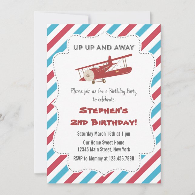 Invitation à la fête d'anniversaire de l'avion Vin (Devant)