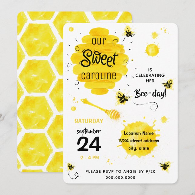 Invitation à la fête d'anniversaire de l'EAE Miel  (Devant / Derrière)