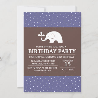 Invitation à la fête d'anniversaire de l'éléphant