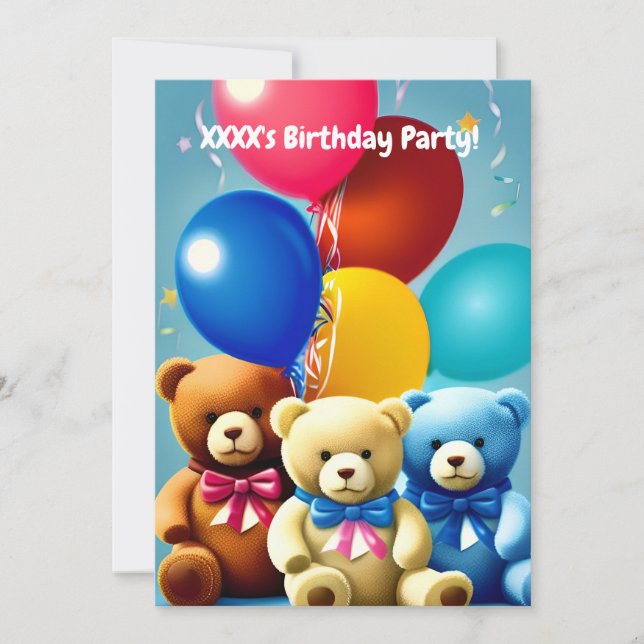 Invitation à la fête d'anniversaire de l'enfant (Devant)