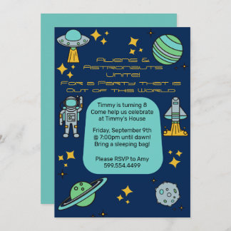 Invitation à la fête d'anniversaire de l'espace
