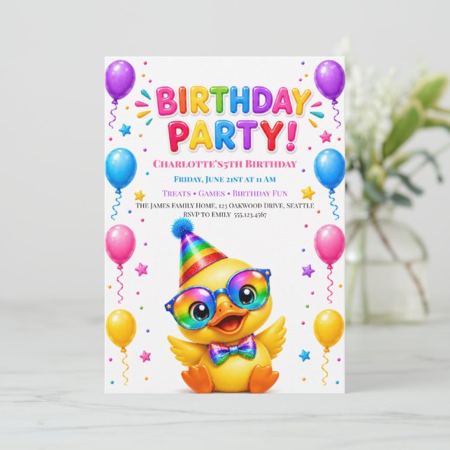 Invitation à la fête d'anniversaire de Let's Pawty (Debout devant)