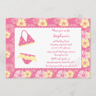 Invitation à la fête d'anniversaire de l'hibiscus