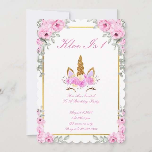 INVITATION À LA FÊTE D'ANNIVERSAIRE DE LICORNE MAG (Devant)