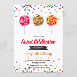 Invitation à la fête d'anniversaire de Lollipop