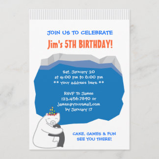 Invitation à la fête d'anniversaire de l'ours pola