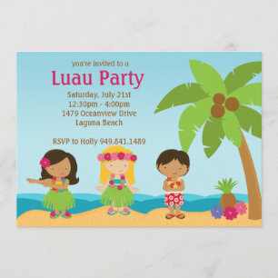 Invitation à la fête d'anniversaire de Luau