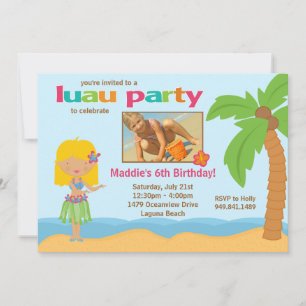 Invitation à la fête d'anniversaire de Luau