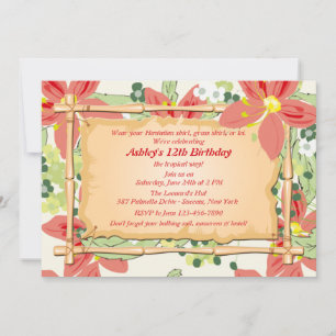 Invitation à la fête d'anniversaire de Luau
