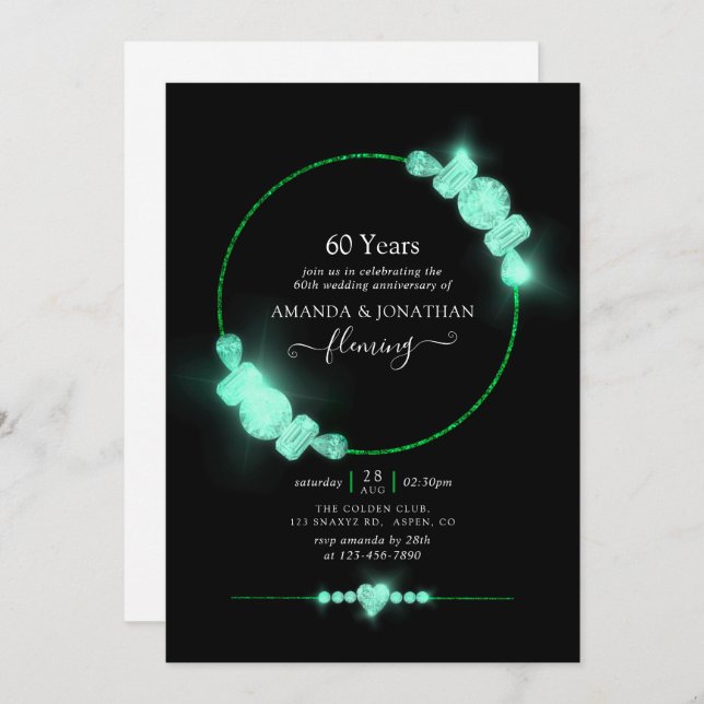 Invitation à la fête d'anniversaire de mariage au  (Devant / Derrière)