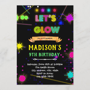 Invitation à la fête d'anniversaire de marque lase