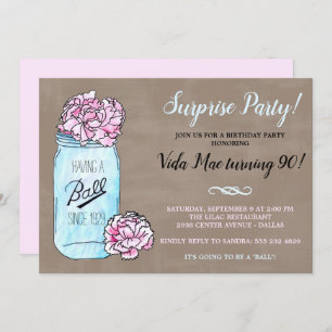Invitation à la fête d'anniversaire de Mason Jar