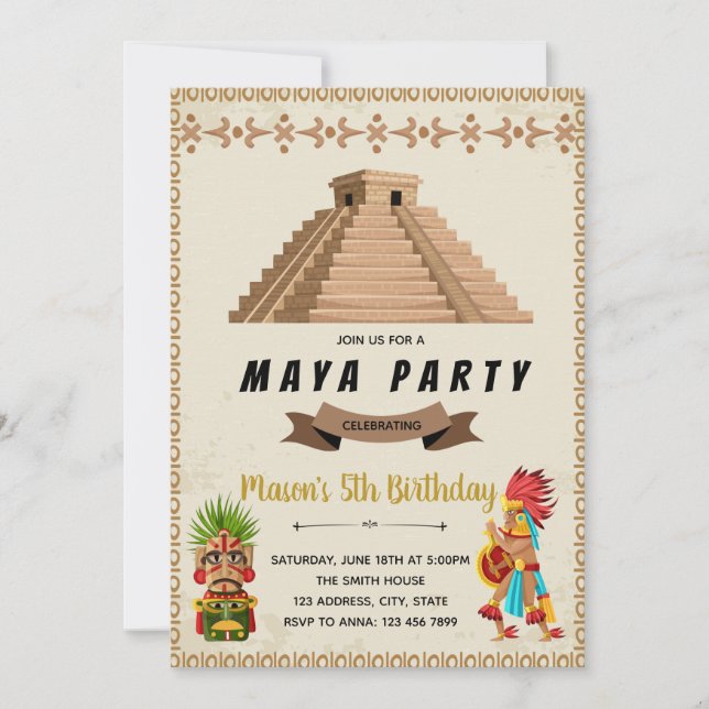 Invitation à la fête d'anniversaire de Maya (Devant)