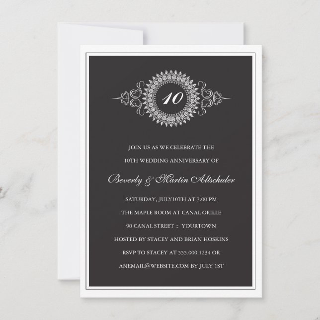 Invitation à la fête d'anniversaire de médaillon (Devant)