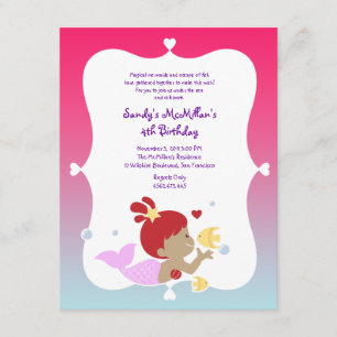 Invitation à la fête d'anniversaire de Mermaid