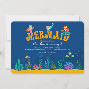 Invitation à la fête d'anniversaire de Mermaid