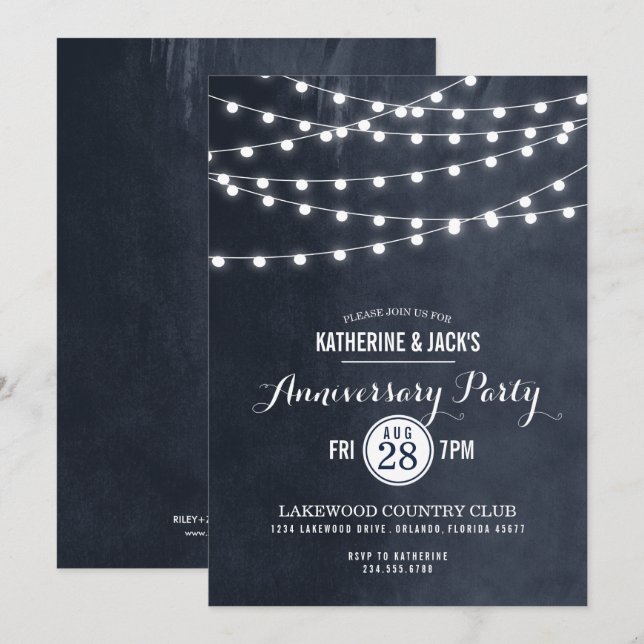 Invitation à la fête d'anniversaire de Midnight St (Devant / Derrière)