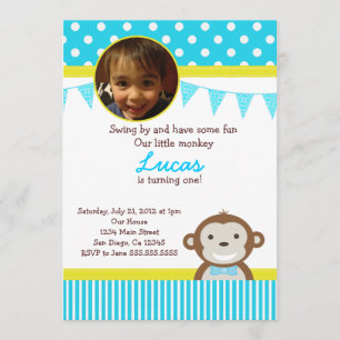 Invitation à la fête d'anniversaire de Mod Monkey