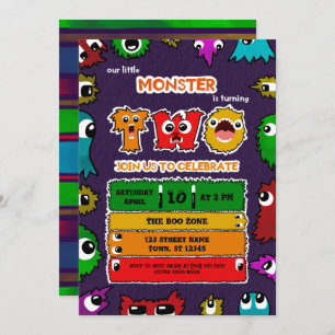 Invitation à la fête d'anniversaire de Monster