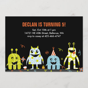 Invitation à la fête d'anniversaire de Monster Bas